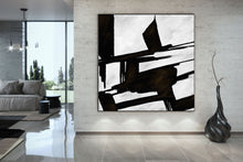 Load image into Gallery viewer, Black And White Wall Art Huge Abstract Painting Living Room Kp089