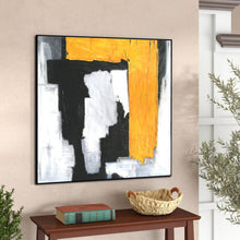 Load image into Gallery viewer, Black And White Yellow Abstract Painting Modern Art On Canvas Sp066