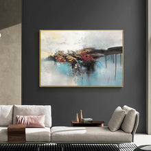 Load image into Gallery viewer, Black Blue White Abstract Painting on Canvas Contemporary Art Wp012
