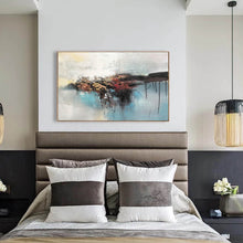 Load image into Gallery viewer, Black Blue White Abstract Painting on Canvas Contemporary Art Wp012