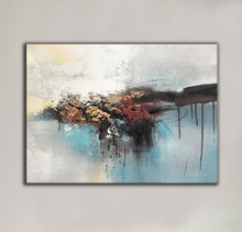 Load image into Gallery viewer, Black Blue White Abstract Painting on Canvas Contemporary Art Wp012