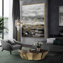 Load image into Gallery viewer, Black Gray Brown Contemporary Art Thick Heavy Texture Painting Sp011