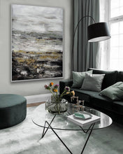 Load image into Gallery viewer, Black Gray Brown Contemporary Art Thick Heavy Texture Painting Sp011
