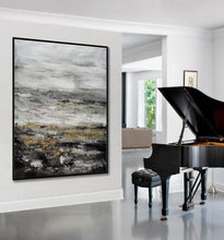 Load image into Gallery viewer, Black Gray Brown Contemporary Art Thick Heavy Texture Painting Sp011