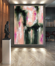 Load image into Gallery viewer, Black Pink White Textured Wall Art,Textured Abstract Paintings Kp075