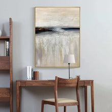 Load image into Gallery viewer, Black Rock Acrylic Painting on Canvas Blue White Textured Painting Wp043