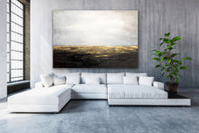 Load image into Gallery viewer, Black White Gold Painting on Canvas Contemporary Art Decor Wp011