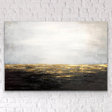 Load image into Gallery viewer, Black White Gold Painting on Canvas Contemporary Art Decor Wp011