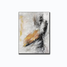 Load image into Gallery viewer, Black White Yellow Abstract Painting Oversized Modern Canvas Painting Sp072