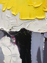Load image into Gallery viewer, Black White Yellow Knife Painting Sofa Wall Art Kp114