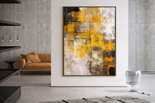 Load image into Gallery viewer, Black And White Yellow Abstrac Painting Apartment Decor Kp076