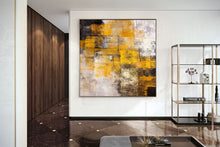 Load image into Gallery viewer, Black And White Yellow Abstrac Painting Apartment Decor Kp076