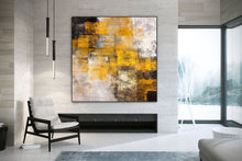 Load image into Gallery viewer, Black And White Yellow Abstrac Painting Apartment Decor Kp076