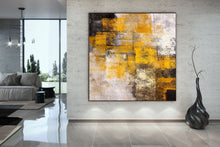 Load image into Gallery viewer, Black And White Yellow Abstrac Painting Apartment Decor Kp076