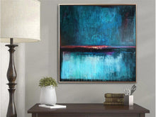 Load image into Gallery viewer, Blue Abstract Painting Contemporary Art On Canvas Kp128