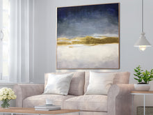 Load image into Gallery viewer, Blue Abstract Painting Gold Contemporary Art Office Painting Sp017