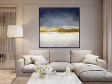 Load image into Gallery viewer, Blue Abstract Painting Gold Contemporary Art Office Painting Sp017