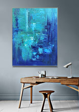 Load image into Gallery viewer, Blue Abstract Painting Texture Palette Knife Modern Painting Wp054