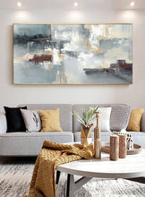 Load image into Gallery viewer, Blue And Gray Abstract Painting Palette Knife Contemporary Art Sp052