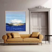 Load image into Gallery viewer, Blue And White Abstract Canvas Painting Handmade Textured Painting Wp031