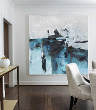 Load image into Gallery viewer, Blue And White Abstract Painting Modern Wall Abstract Art Sp063