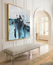Load image into Gallery viewer, Blue And White Abstract Painting Modern Wall Abstract Art Sp063