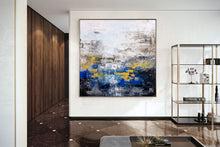 Load image into Gallery viewer, Blue Gray Gold Abstract Painting Coloful Paintings Modern Art Kp122