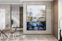 Load image into Gallery viewer, Blue Gray Gold Abstract Painting Coloful Paintings Modern Art Kp122
