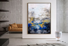 Load image into Gallery viewer, Blue Gray Gold Abstract Painting Coloful Paintings Modern Art Kp122