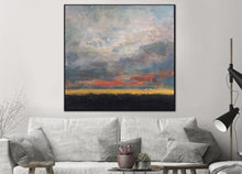 Load image into Gallery viewer, Blue Gray Sky Abstract Painting On Canvas Living Room Art Sp036