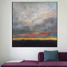 Load image into Gallery viewer, Blue Gray Sky Abstract Painting On Canvas Living Room Art Sp036