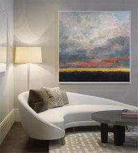 Load image into Gallery viewer, Blue Gray Sky Abstract Painting On Canvas Living Room Art Sp036