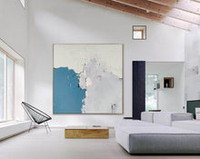 Load image into Gallery viewer, Blue Gray White Abstract Painting Modern Canvas Art Sp093