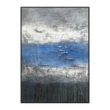 Load image into Gallery viewer, Blue Grey Canvas Painting Handmade Textured Dark Grey Wp030