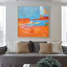Load image into Gallery viewer, Blue Orange Abstract Painting Living Room Art Canvas Painting Wp001