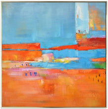 Load image into Gallery viewer, Blue Orange Abstract Painting Living Room Art Canvas Painting Wp001