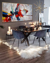 Load image into Gallery viewer, Blue Red White Abstract Painting Palette Knife Contemporary Painting Sp087