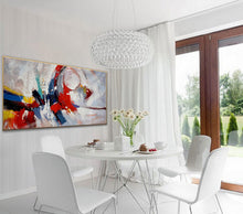 Load image into Gallery viewer, Blue Red White Abstract Painting Palette Knife Contemporary Painting Sp087