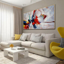 Load image into Gallery viewer, Blue Red White Abstract Painting Palette Knife Contemporary Painting Sp087