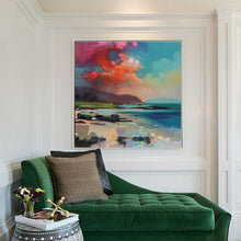 Load image into Gallery viewer, Blue Sea Painting Scenery Seascape Canvas Art Red Landscape Wp072