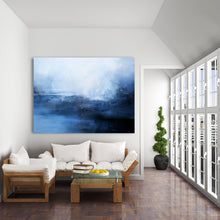 Load image into Gallery viewer, Blue Sky Abstract Painting Dark Blue Ocean Painting Sp084