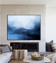 Load image into Gallery viewer, Blue Sky Abstract Painting Dark Blue Ocean Painting Sp084