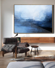 Load image into Gallery viewer, Blue Sky Abstract Painting Dark Blue Ocean Painting Sp084