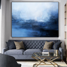 Load image into Gallery viewer, Blue Sky Abstract Painting Dark Blue Ocean Painting Sp084