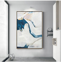 Load image into Gallery viewer, Blue White Abstract Painting Modern Wall Abstract Art Sp061