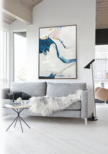 Load image into Gallery viewer, Blue White Abstract Painting Modern Wall Abstract Art Sp061