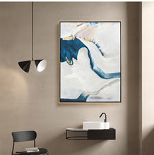 Load image into Gallery viewer, Blue White Abstract Painting Modern Wall Abstract Art Sp061