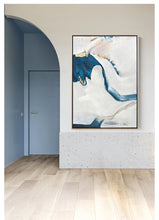 Load image into Gallery viewer, Blue White Abstract Painting Modern Wall Abstract Art Sp061