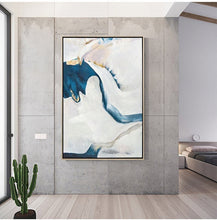 Load image into Gallery viewer, Blue White Abstract Painting Modern Wall Abstract Art Sp061