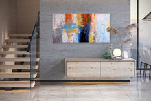 Load image into Gallery viewer, Blue White Gold Abstract Painting Coloful Paintings On Canvas Kp118
